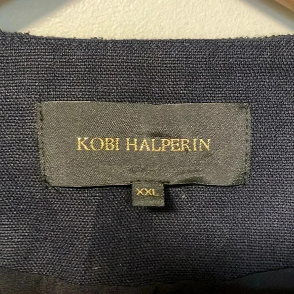 Kobi Halperin navy black white embroidered embroidery kimono style jacket - Picture 4 of 8